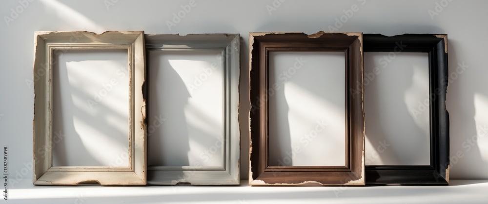 Poster collection of four empty picture frames