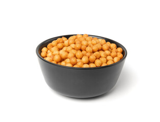 Small pastry balls, fried crispy wheat soup pearls, salad egg puffs or choux pastry
