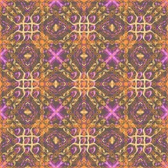 Ornate brown and orange kaleidoscope pattern with intricate details, ideal for rich and artistic designs.