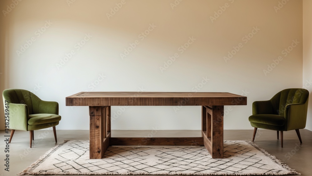 Aufkleber contemporary living area showcasing a wooden table with plenty of empty surface for displaying produ