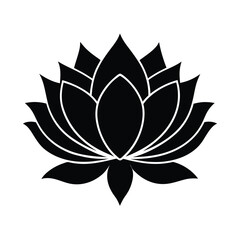 Lotus Flower Silhouette Vector Art.
