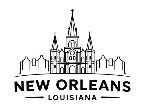 New Orleans cityscape featuring the Superdome and Mississippi River, perfect for travel guides, Mardi Gras promotions, and Louisiana tourism projects.