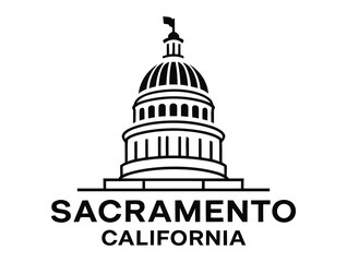 Sacramento skyline featuring the Golden State Capitol ideal for California tourism, government projects, and city branding materials.