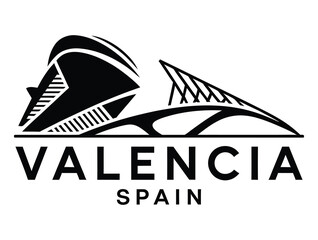 Valencia skyline with iconic landmarks, perfect for travel, tourism, or Spanish-themed projects showcasing the city's architectural beauty.