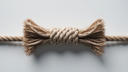 One rope connecting string isolated on white