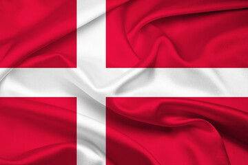 Flag Of Denmark, Denmark flag, National flag of Denmark. fabric and texture flag of Denmark.