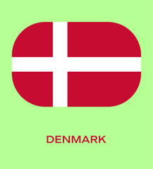 Obraz premium Flag Of Denmark, Denmark flag, National flag of Denmark. button style flag of Denmark.