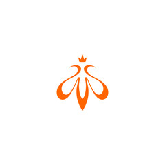 bee queen logo line, minimalist elegant, modern