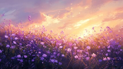 Purple Sunset Field