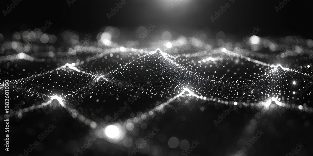 Poster digital technology network connection with infographic elements and abstract design for communicatio