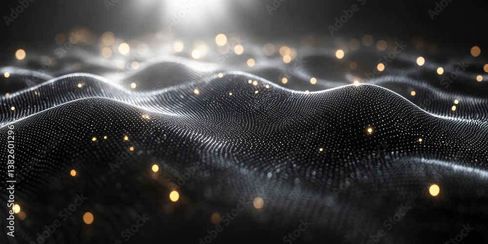 Poster futuristic technology network design with minimalistic lines connections and glowing nodes in abstra