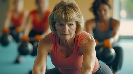 senior woman fitness workout exercise class