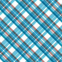 Plaid pattern with blue, brown, and white lines. Classic style.