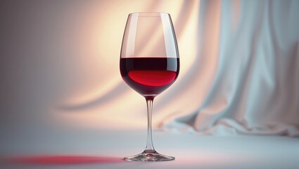 A stunning glass gracefully contains a rich red drink, reflecting light and fostering a cozy atmosphere.