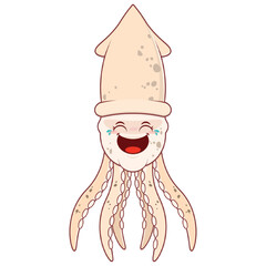 Octopus laughing face cartoon cute