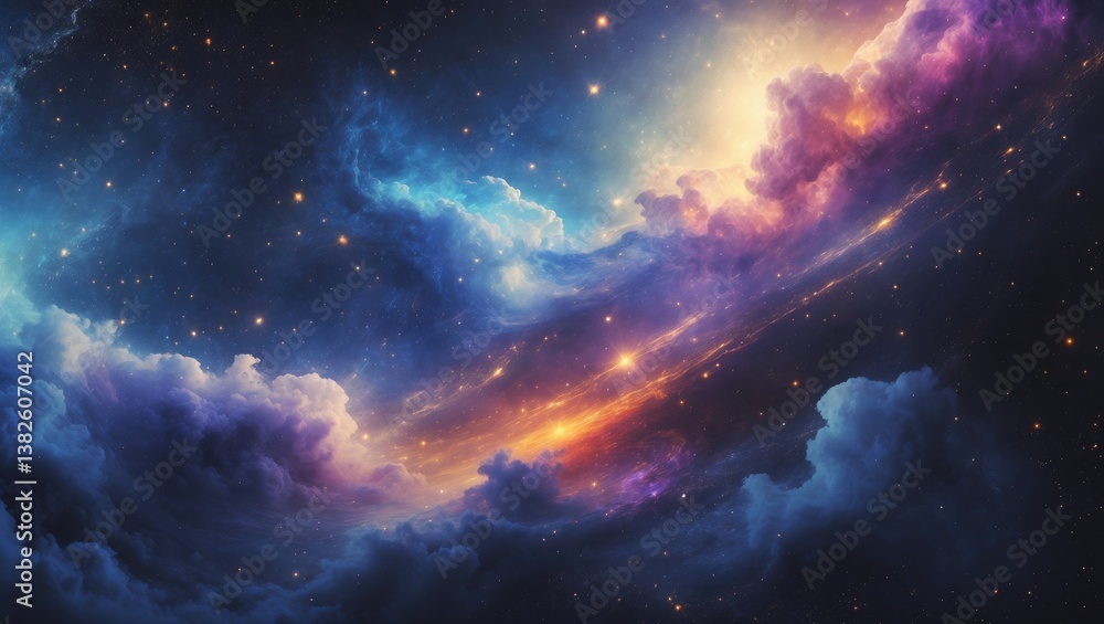 Aufkleber 360-degree equirectangular view of a cosmic space backdrop