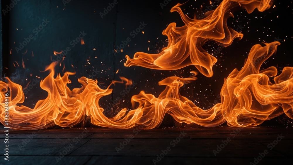 Poster fire flame texture. background of burning materials. pattern of burn effects. wallpaper featuring bl