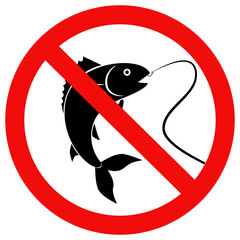 No fishing sign. Vector illustration design