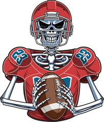 American football skeleton player vector image