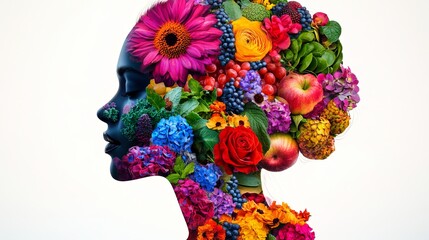 Vibrant Silhouette of Flowers and Nature Elements