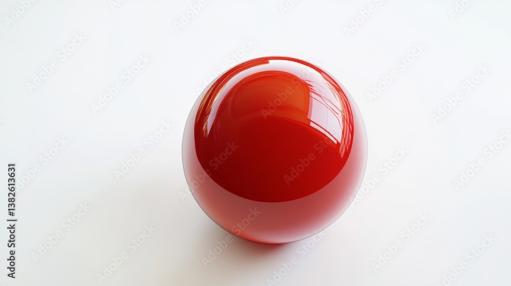 Aufkleber bright red spherical object placed on white surface creating a striking visual contrast in natural l