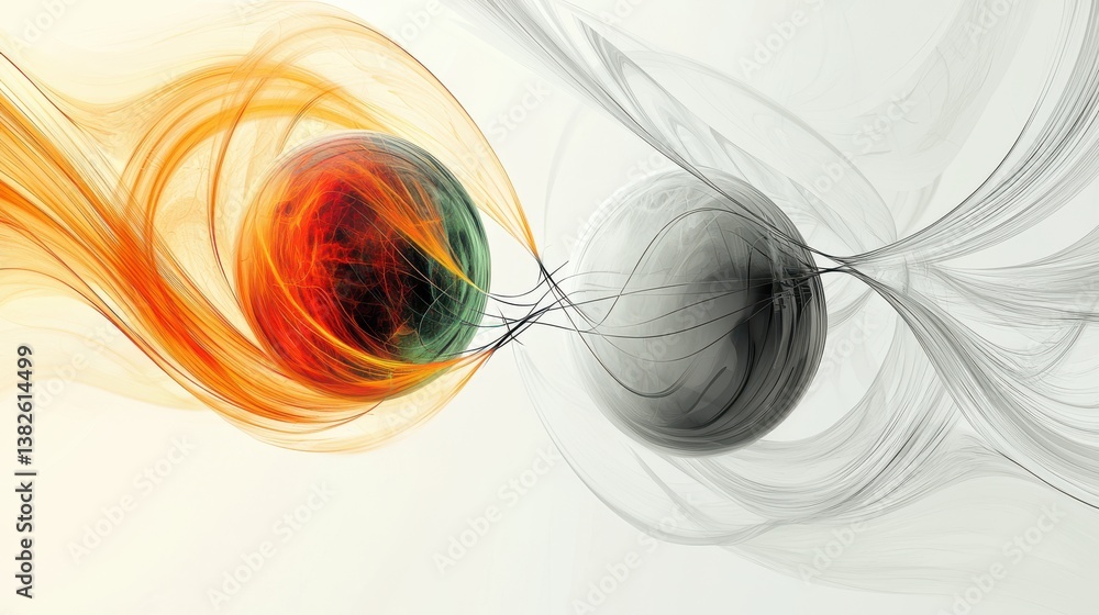 Aufkleber exploring the quantum realm entangled particles in digital art