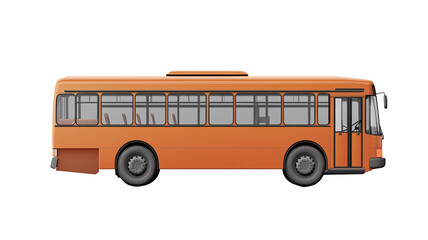 City bus isolated on transparent background public transport vehicle.