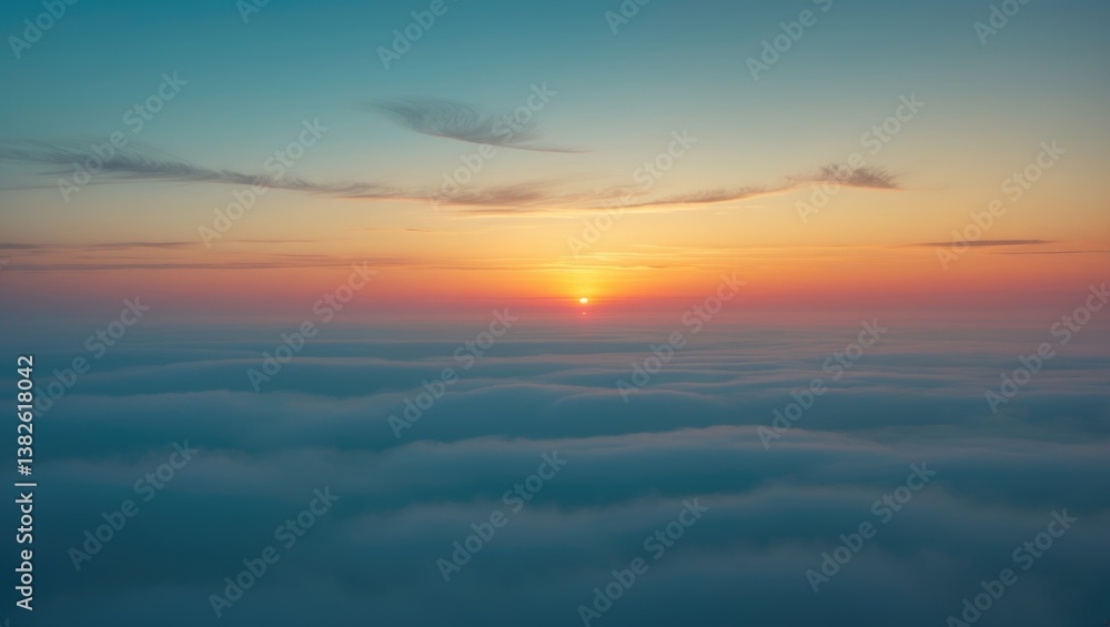 Poster beautiful sky illuminated by the sun, creating bright golden hues. thick clouds in the twilight atmo