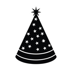 Party Hat Silhouette Design Vector.