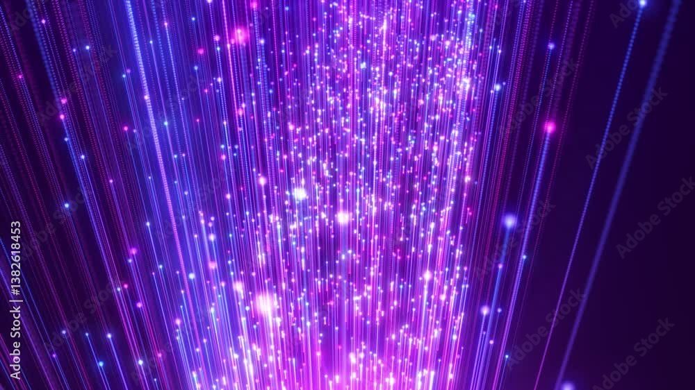 Aufkleber abstract sci-fi futuristic hyperspace with bright neon particles time travel with colored dotted par
