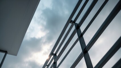 Naklejka premium Stainless steel fence on a balcony.