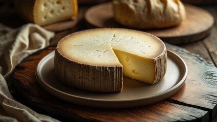 French soft cheese, authentic Camembert produced from raw unpasteurized cow milk.