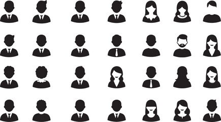 Set of People Icons and Silhouettes for Communication and Design