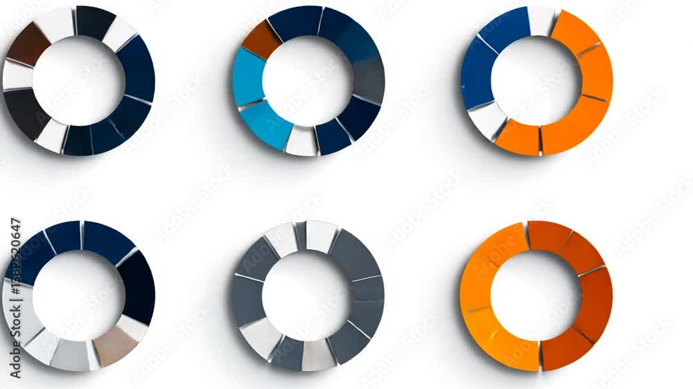 Poster vibrant modern infographic circles for data visualization generative ai
