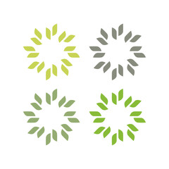 Natural Green Leaves Sign Symbol Logo Vector isolated on White
