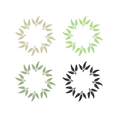 Natural Green Leaves Sign Symbol Logo Vector isolated on White