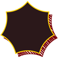 吹き出しのイラスト6【落書き風の影（赤）】