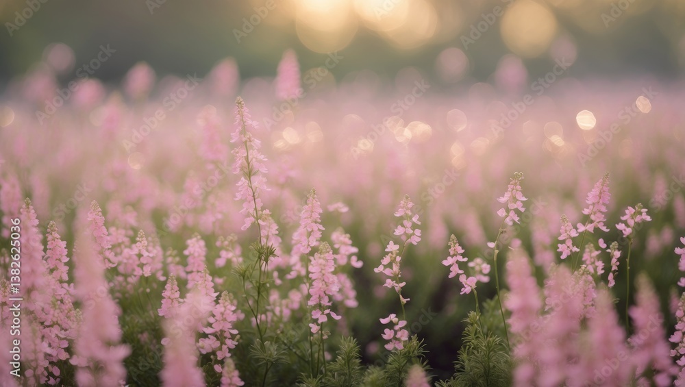 Poster amaranth flower field with a filter applied.
