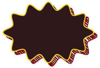 吹き出しのイラスト20【落書き風の影（赤）】