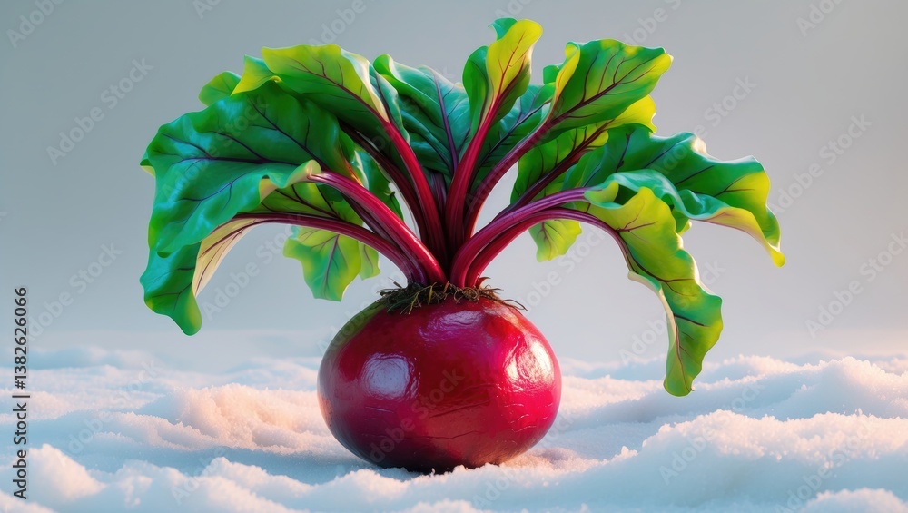 Poster red beetroot with leaves isolated on a white background. element for package design.
