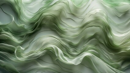 Obraz premium Blurred fabric displaying abstract patterns with translucent layers, providing a soft and gentle texture. The flowing design creates a natural wave effect, reflecting light softly.