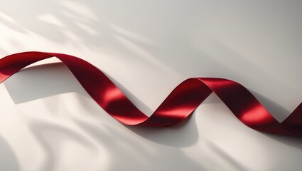 Abstract shape red ribbon set against a background.