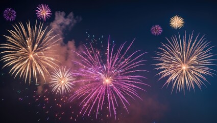 Naklejka premium abstract vibrant festive fireworks backdrop for celebration