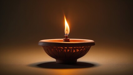 Antique oil lamp with a backdrop.