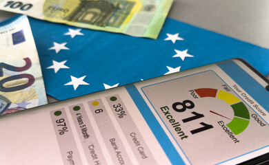 CREDIT SCORE CONCEPT ON SCREEN