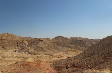 Desert scenery on the road trip from Hurghada to Cairo, Egypt