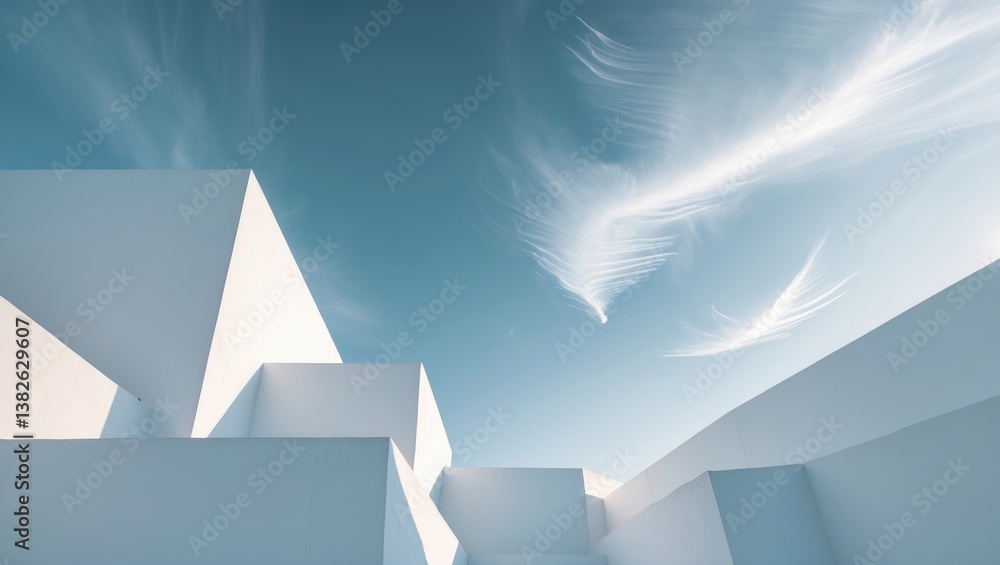 Poster architecture and landscape idea featuring a structure against a backdrop of a cloudy sky.