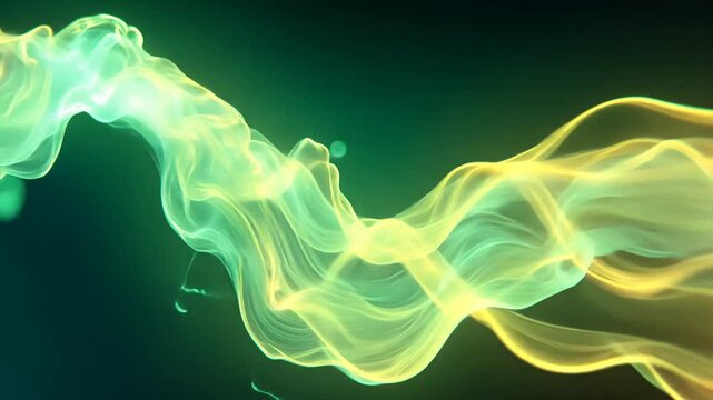 Abstract fluid wave simulation with luminous gradients and dynamic bokeh effects