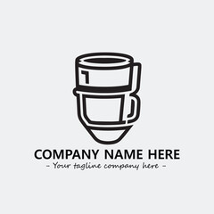 Cup illustration black and white for logo company vector image
