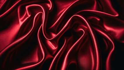 Obraz premium abstract luxury red silk fabric texture or liquid wave or satin background